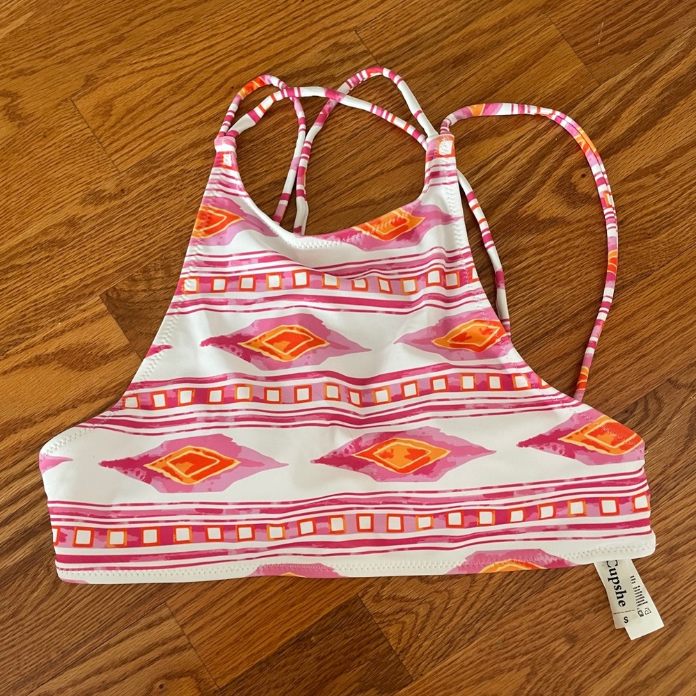 Pink, White & Orange Bathing Suit Top Size: Small Brand: Cupshe Brand New w Tags